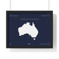 Customizable Australia Map Poster Horizontal Framed Poster | Commonwealth of Australia Navy Print Flag | Personalized Name and Hometown - Proud & Loyal