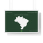 Customizable Brazil Map Poster Horizontal | Country Map Wall Art, Green Framed Print | Personalized Name and Hometown - Proud & Loyal