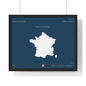 Customizable France Map Poster Horizontal Framed Poster | French Republic Flag Wall Art | Personalized Name and Home town - Proud & Loyal