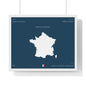 Customizable France Map Poster Horizontal Framed Poster | French Republic Flag Wall Art | Personalized Name and Home town - Proud & Loyal