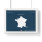 Customizable France Map Poster Horizontal Framed Poster | French Republic Flag Wall Art | Personalized Name and Home town - Proud & Loyal