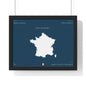 Customizable France Map Poster Horizontal Framed Poster | French Republic Flag Wall Art | Personalized Name and Home town - Proud & Loyal