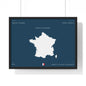 Customizable France Map Poster Horizontal Framed Poster | French Republic Flag Wall Art | Personalized Name and Home town - Proud & Loyal