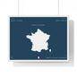 Customizable France Map Poster Horizontal Framed Poster | French Republic Flag Wall Art | Personalized Name and Home town - Proud & Loyal