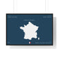 Customizable France Map Poster Horizontal Framed Poster | French Republic Flag Wall Art | Personalized Name and Home town - Proud & Loyal