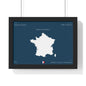 Customizable France Map Poster Horizontal Framed Poster | French Republic Flag Wall Art | Personalized Name and Home town - Proud & Loyal