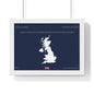Customizable United Kingdom Map Horizontal Framed Poster | UK Silhouette Flag Wall Art | Personalized Name and Hometown - Proud & Loyal