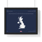 Customizable United Kingdom Map Horizontal Framed Poster | UK Silhouette Flag Wall Art | Personalized Name and Hometown - Proud & Loyal