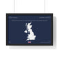 Customizable United Kingdom Map Horizontal Framed Poster | UK Silhouette Flag Wall Art | Personalized Name and Hometown - Proud & Loyal