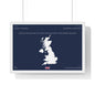 Customizable United Kingdom Map Horizontal Framed Poster | UK Silhouette Flag Wall Art | Personalized Name and Hometown - Proud & Loyal
