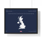 Customizable United Kingdom Map Horizontal Framed Poster | UK Silhouette Flag Wall Art | Personalized Name and Hometown - Proud & Loyal