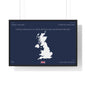 Customizable United Kingdom Map Horizontal Framed Poster | UK Silhouette Flag Wall Art | Personalized Name and Hometown - Proud & Loyal