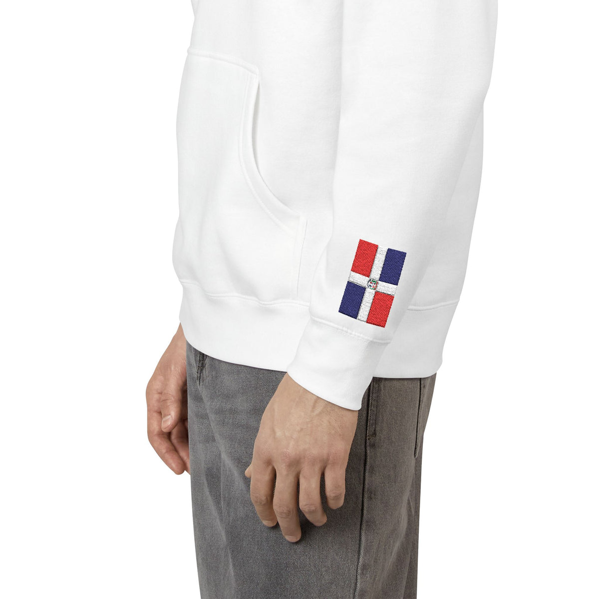 Dominican American Dual-Flag Fleece Hoodie