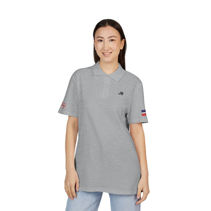 Dominican American Heritage Polo Shirt, Dominican Republic USA Flag Embroidered Polo, Custom Initials, Cotton Pique Shirt, Dominican Gift - Proud & Loyal