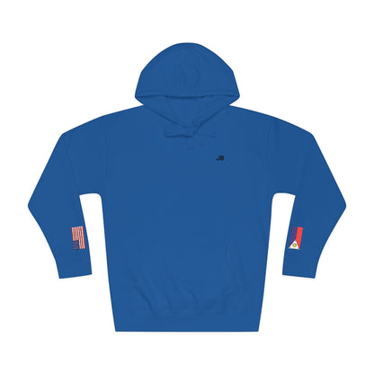 Filipino American Flag Fleece Hoodie | Philippines USA Dual Heritage Gift | Personalized Initials | Embroidered Sleeve Flags - Proud & Loyal