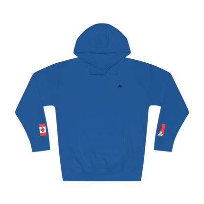 Filipino Canadian Flag Fleece Hoodie | Philippines Canada Dual Heritage Gift | Personalized Initials | Embroidered Sleeve Flags - Proud & Loyal