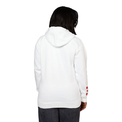 Filipino Canadian Flag Fleece Hoodie | Philippines Canada Dual Heritage Gift | Personalized Initials | Embroidered Sleeve Flags - Proud & Loyal