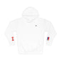 Filipino Canadian Flag Fleece Hoodie | Philippines Canada Dual Heritage Gift | Personalized Initials | Embroidered Sleeve Flags - Proud & Loyal