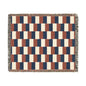 France Flag Checkered Stripe Woven Blanket | Geometric Throw, Navy Rust Cream - Proud & Loyal