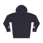 French American Flag Fleece Hoodie | France USA Dual Heritage Naturalization Gift | Personalized Initials | Embroidered Sleeve Flags - Proud & Loyal