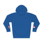 French American Flag Fleece Hoodie | France USA Dual Heritage Naturalization Gift | Personalized Initials | Embroidered Sleeve Flags - Proud & Loyal