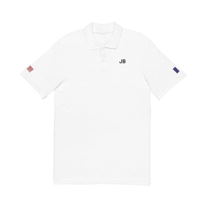 French American Heritage Polo Shirt, France USA Flag Embroidered Polo, Custom Initials, Cotton Pique Shirt, French Gift - Proud & Loyal