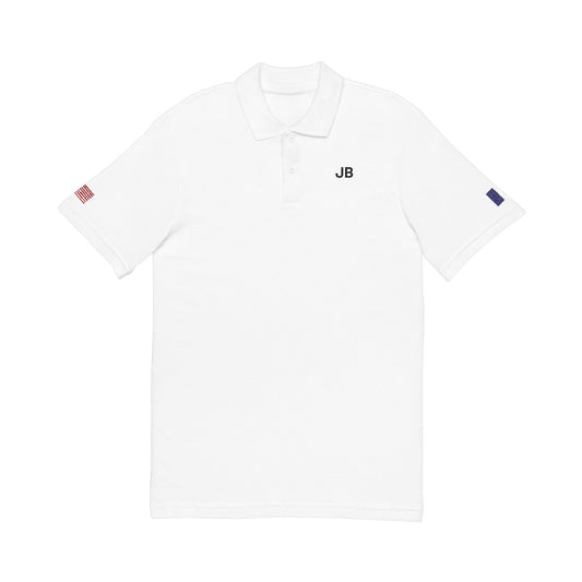 French American Heritage Polo Shirt, France USA Flag Embroidered Polo, Custom Initials, Cotton Pique Shirt, French Gift - Proud & Loyal
