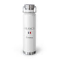 French Heritage Insulated Water Bottle, Copper Lined, Custom Thermos, France Flag Metal Travel Flask, Personalized Name - Proud & Loyal