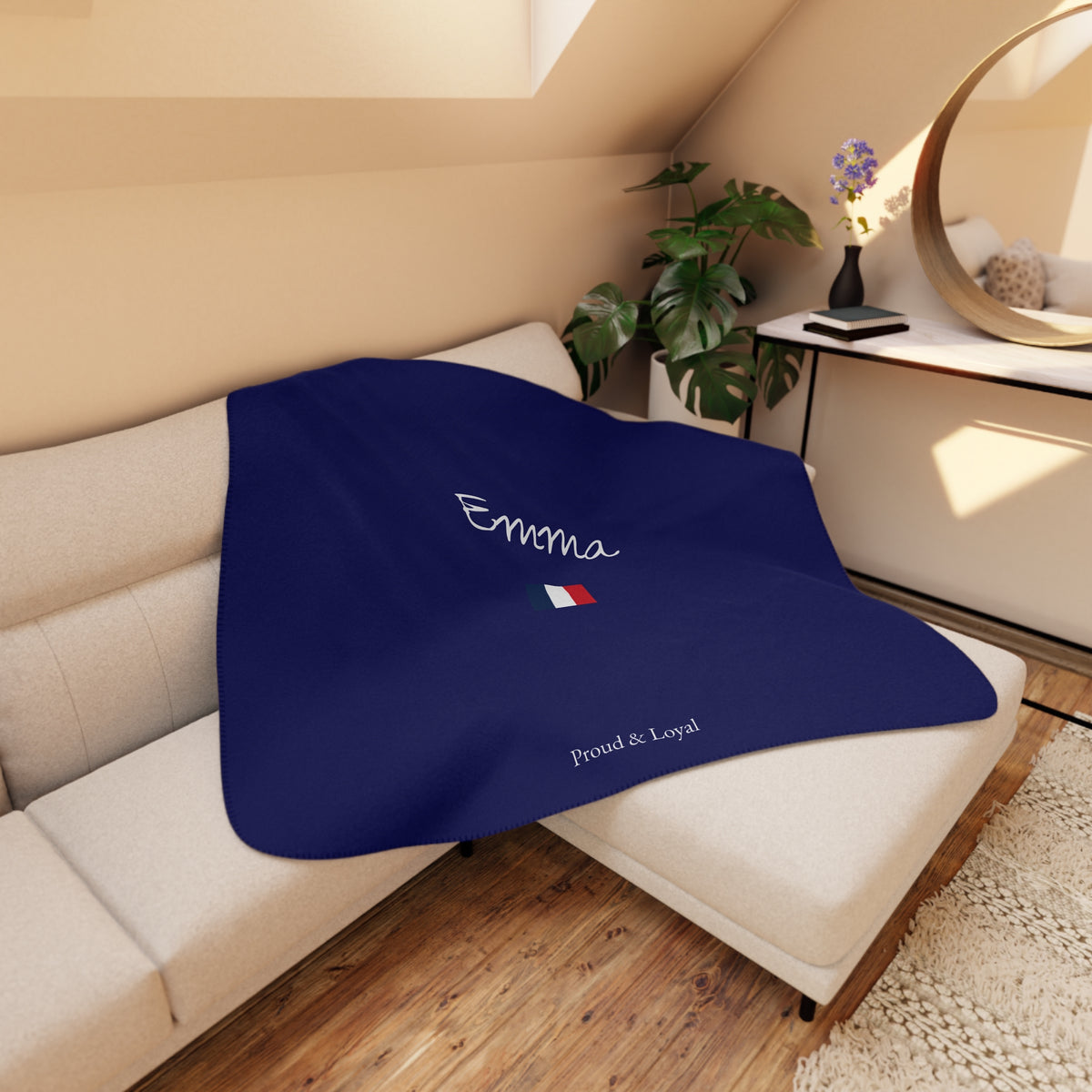 French Sherpa Fleece Blanket – France Heritage Throw | Proud & Loyal - Proud & Loyal