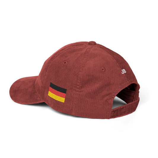 German American Flag Hat Personalized Initials | Dual Heritage Cap, New American Citizenship Naturalization Gift, Germany USA Corduroy - Proud & Loyal