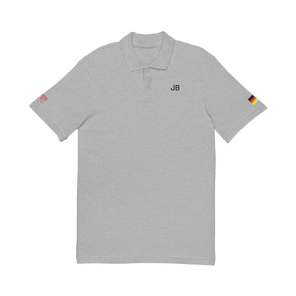 German American Heritage Polo Shirt, Germany USA Flag Embroidered Polo, Custom Initials, Cotton Pique Shirt, German Gift - Proud & Loyal