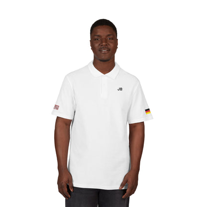 German American Heritage Polo Shirt, Germany USA Flag Embroidered Polo, Custom Initials, Cotton Pique Shirt, German Gift - Proud & Loyal