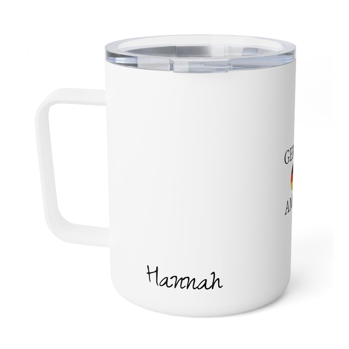 German American Personalized Name Insulated Coffee Mug, Custom Travel Tumbler, Germany USA Dual Heritage Naturalization Citizen Gift - Proud & Loyal