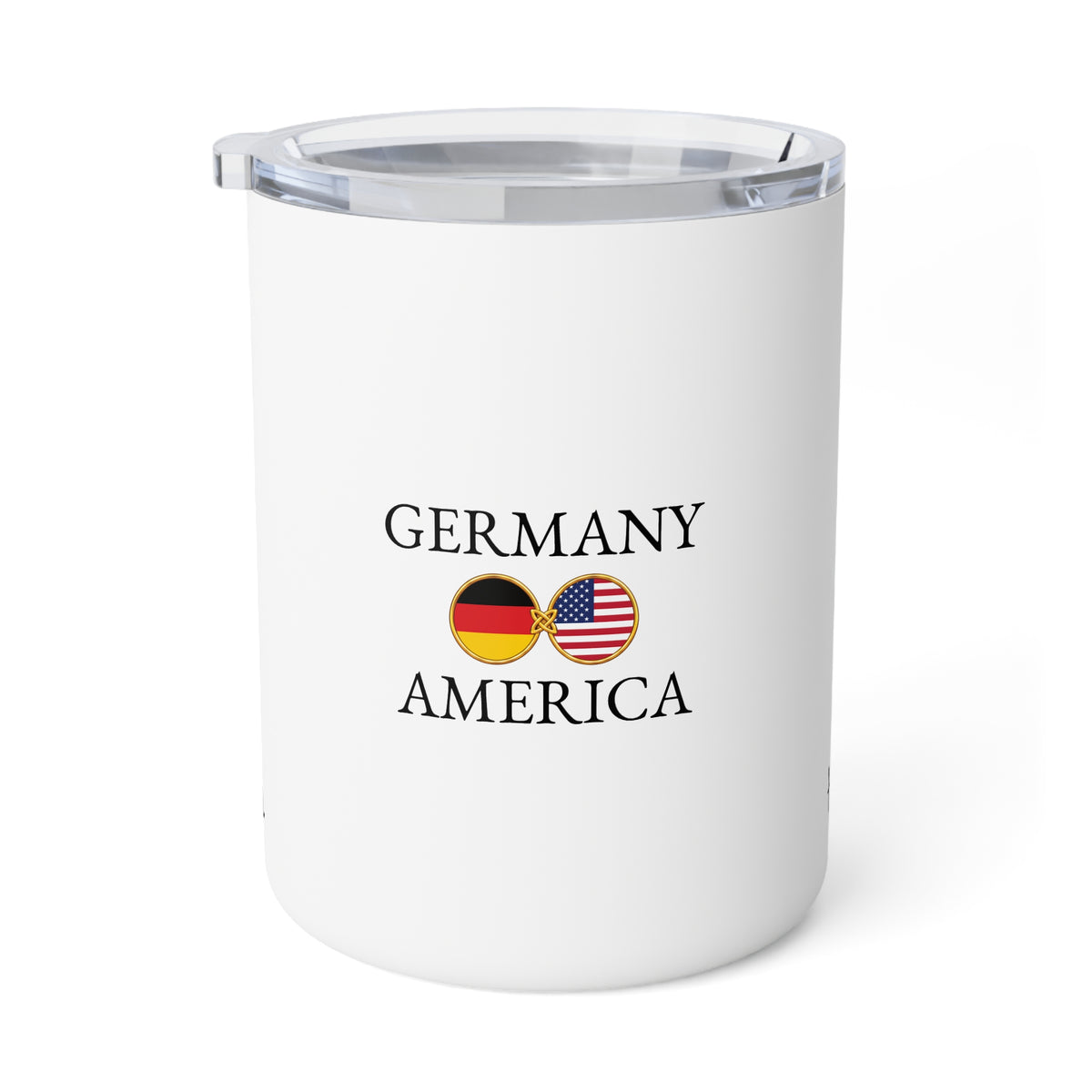 German American Personalized Name Insulated Coffee Mug, Custom Travel Tumbler, Germany USA Dual Heritage Naturalization Citizen Gift - Proud & Loyal