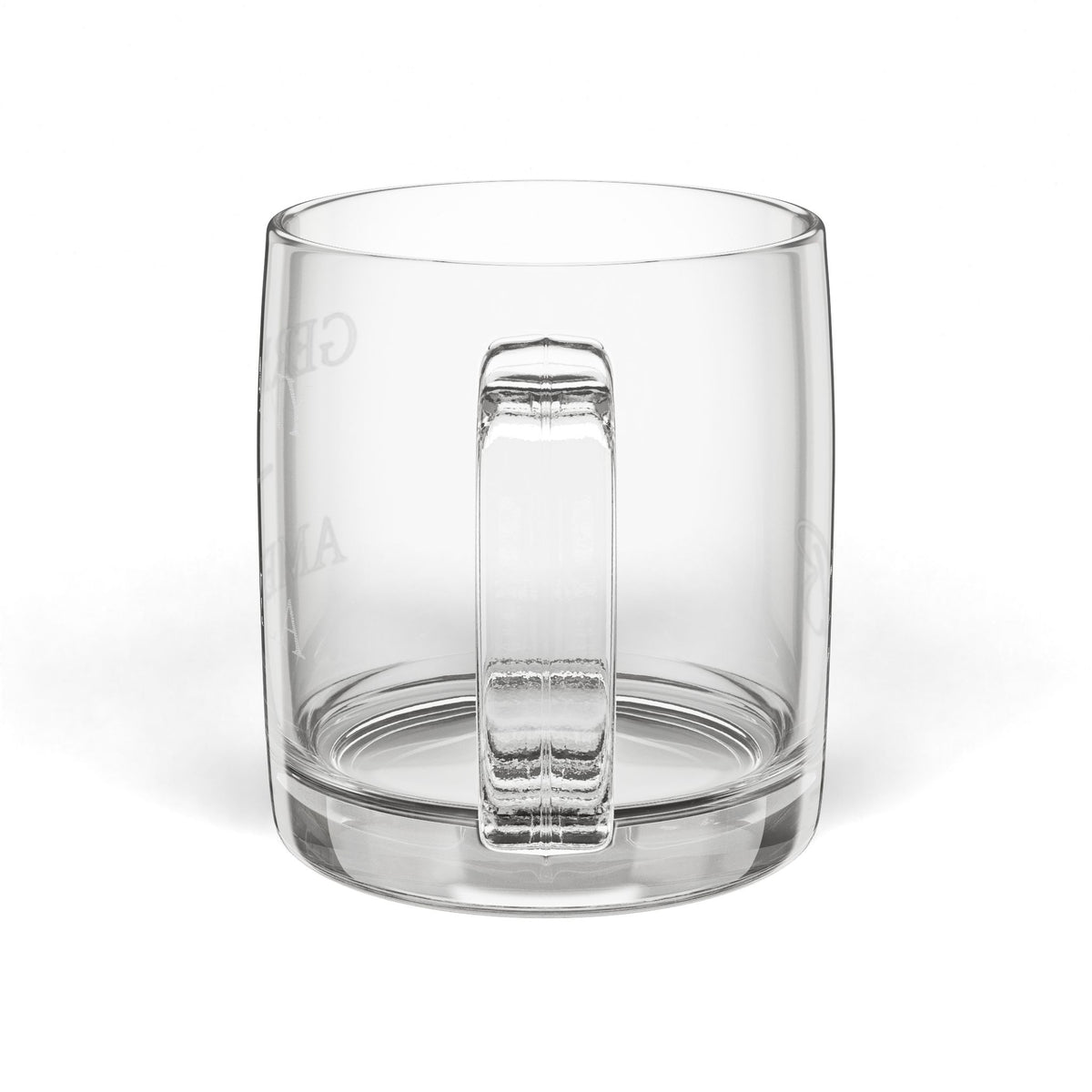 Germany America Etched Glass Coffee Mug | Personalized Initials | German American USA Pride Heritage 12.25oz Engraved | Simplistic & Subtle - Proud & Loyal