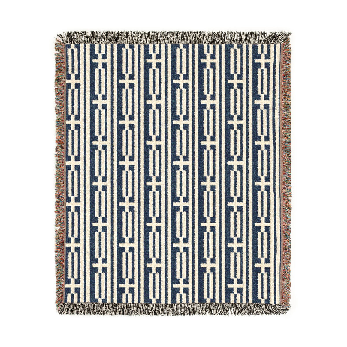 Greece Flag Checkered Pattern Woven Blanket | Boho Greek Throw - Proud & Loyal