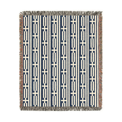 Greece Flag Checkered Pattern Woven Blanket | Boho Greek Throw - Proud & Loyal