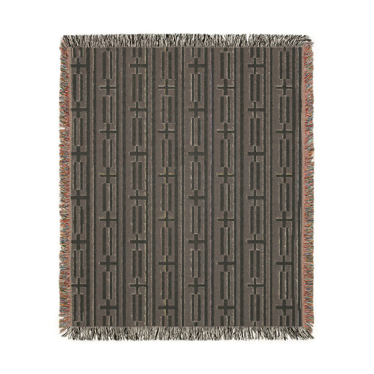 Greece Flag Checkered Pattern Woven Blanket | Boho Greek Throw - Proud & Loyal