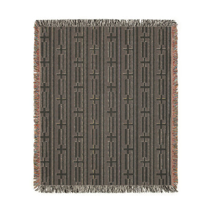 Greece Flag Checkered Pattern Woven Blanket | Boho Greek Throw - Proud & Loyal