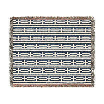 Greece Flag Checkered Pattern Woven Blanket | Boho Greek Throw - Proud & Loyal