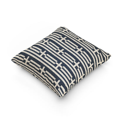 Greece Flag Woven Star Motif Pillow | Greek Flag Throw Cushion - Proud & Loyal