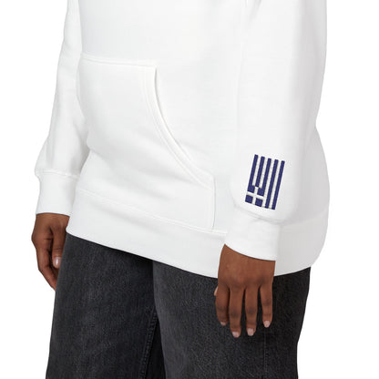 Greek American Flag Fleece Hoodie | Greece USA Dual Heritage Gift | Personalized Initials | Embroidered Sleeve Flags - Proud & Loyal