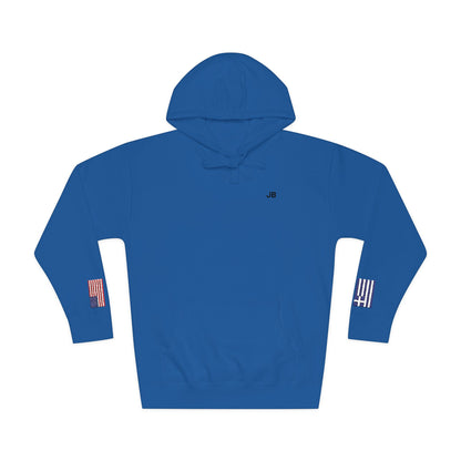 Greek American Flag Fleece Hoodie | Greece USA Dual Heritage Gift | Personalized Initials | Embroidered Sleeve Flags - Proud & Loyal