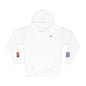Greek American Flag Fleece Hoodie | Greece USA Dual Heritage Gift | Personalized Initials | Embroidered Sleeve Flags - Proud & Loyal