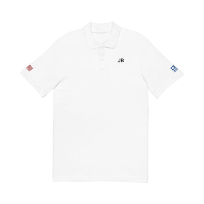 Greek American Heritage Polo Shirt, Greece USA Flag Embroidered Polo, Custom Initials, Cotton Pique Shirt, Greek Gift - Proud & Loyal