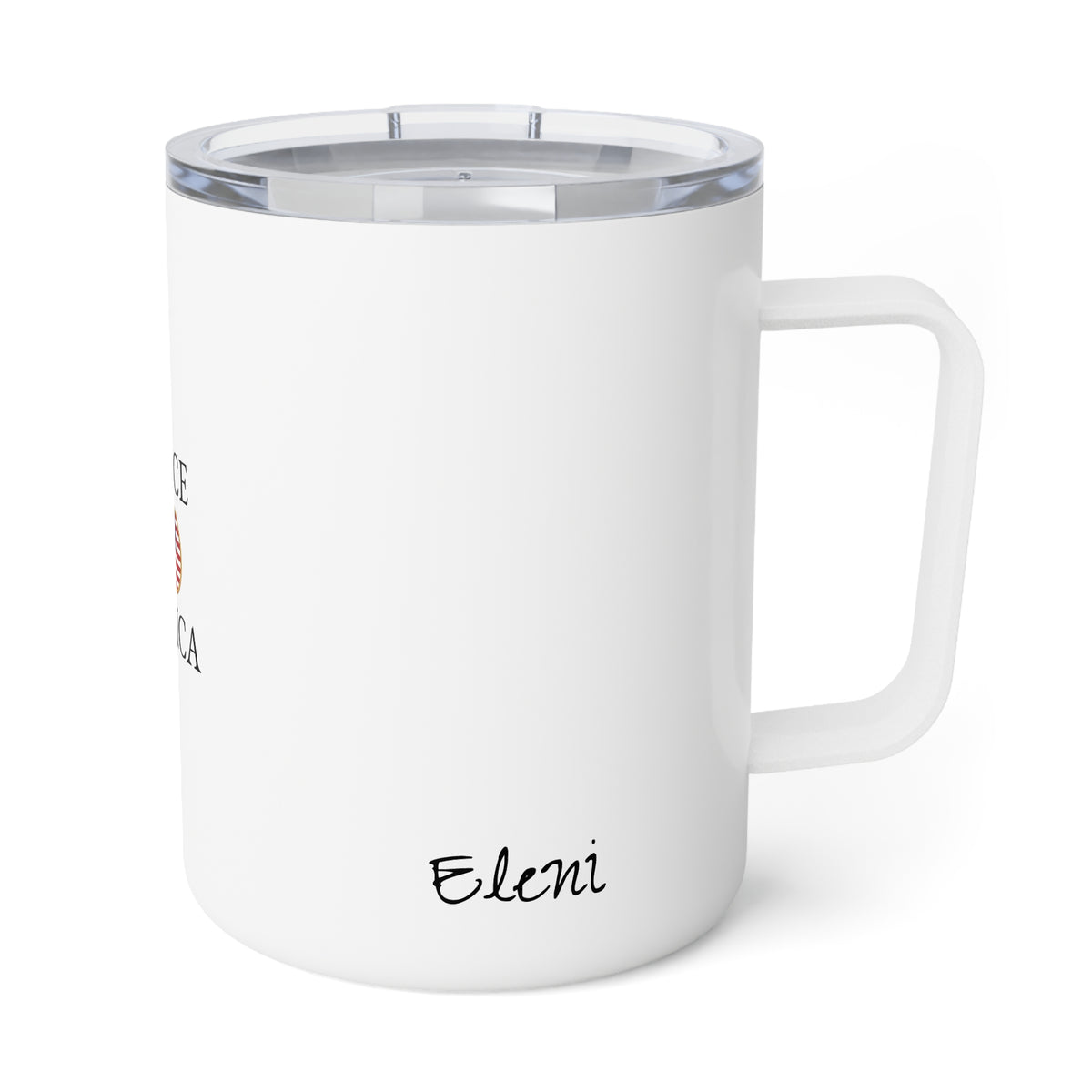 Greek American Personalized Name Insulated Coffee Mug, Custom Travel Tumbler, Greece USA Dual Heritage Naturalization Citizen Gift - Proud & Loyal