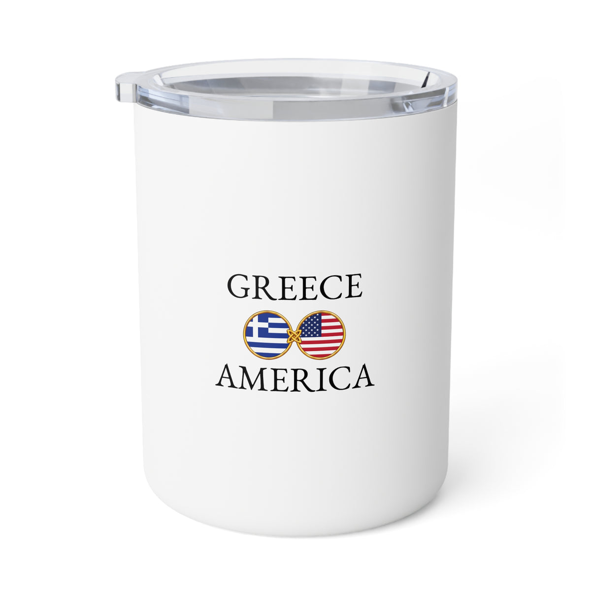 Greek American Personalized Name Insulated Coffee Mug, Custom Travel Tumbler, Greece USA Dual Heritage Naturalization Citizen Gift - Proud & Loyal