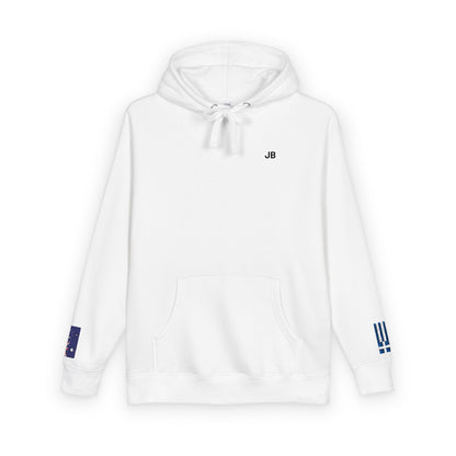 Greek Australian Flag Fleece Hoodie | Greece Australia Dual Heritage Gift | Personalized Initials | Embroidered Sleeve Flags - Proud & Loyal