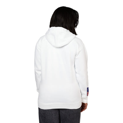 Greek Australian Flag Fleece Hoodie | Greece Australia Dual Heritage Gift | Personalized Initials | Embroidered Sleeve Flags - Proud & Loyal