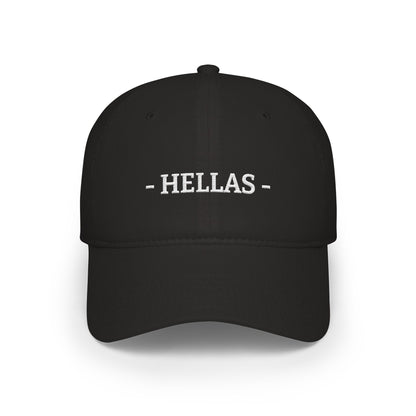 Hellas Embroidered Cap, Greece Flag Hat, Patriotic Baseball Cap, Greek Pride Cotton Hat, Unisex Gift, Low Profile Cotton Cap - Proud & Loyal